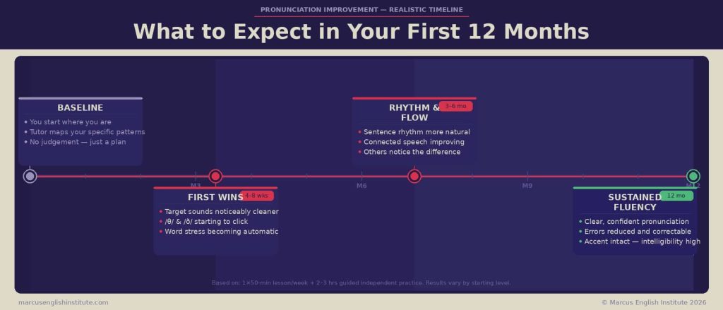 how long does it take to improve English pronunciation as an adult